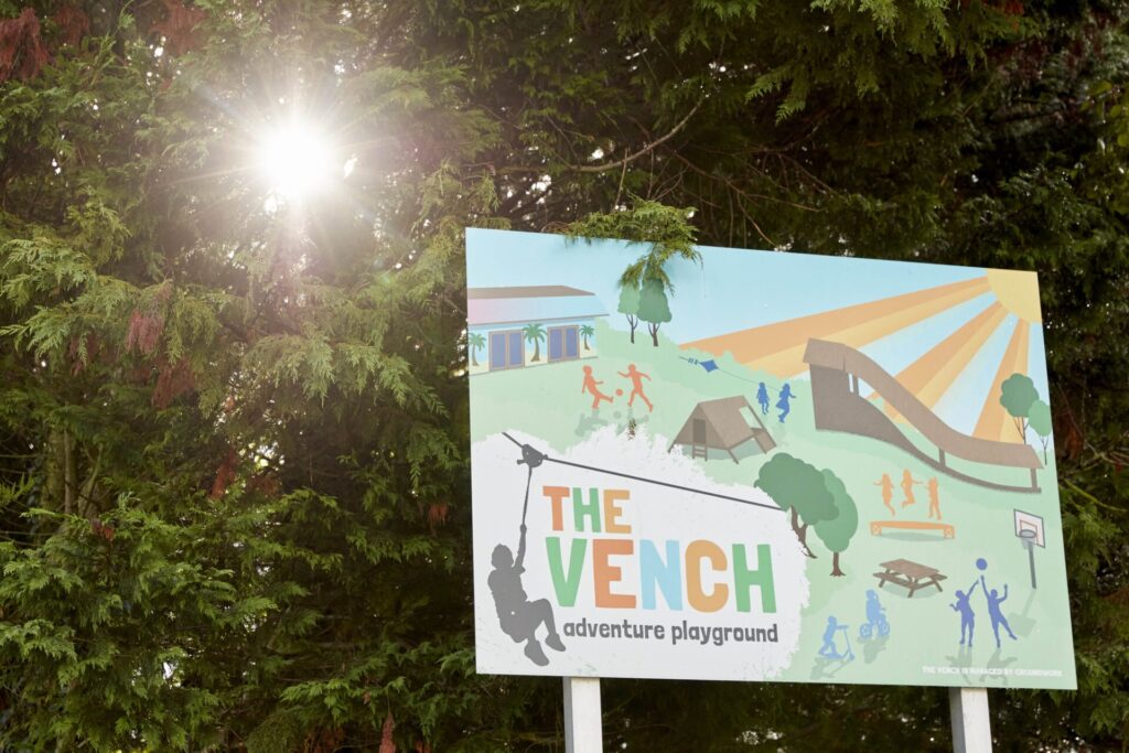 Sign for the Vench Adventure Playground